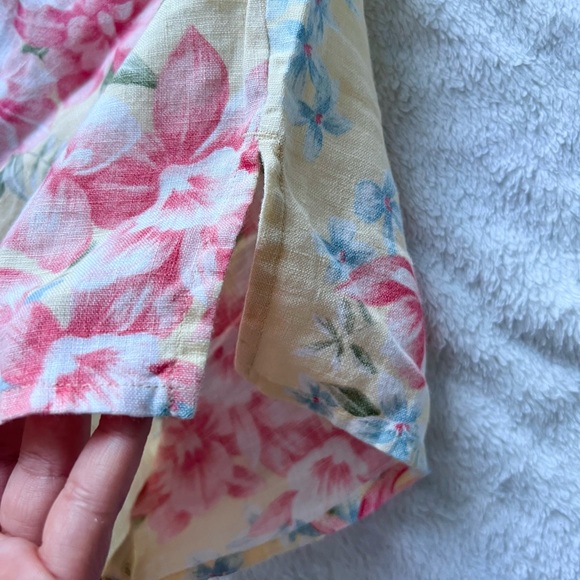 VINTAGE Floral Linen Pants - Picture 7 of 9